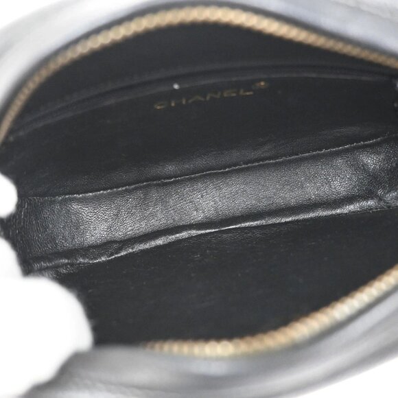 CHANEL CC Logo Tassel Oval Chain Shoulder Bag Leather Black GHW Vintage 395RL384 - Picture 11 of 16